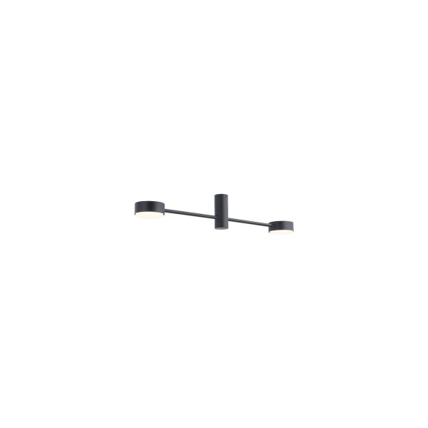 Plafonnier à 2 flammes GX53 Noir Métal Moderne 68 cm de long