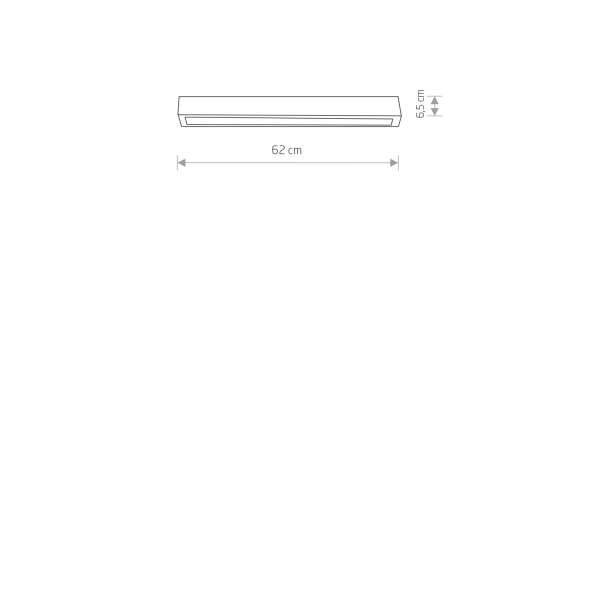 Plafonnier gris 62 cm de long T8 LED avec 3000 K blanc chaud
