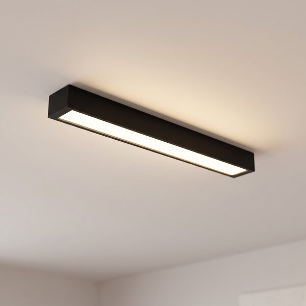 Plafonnier 3000 K 1700 lm noir T8 LED interchangeable L : 62 cm
