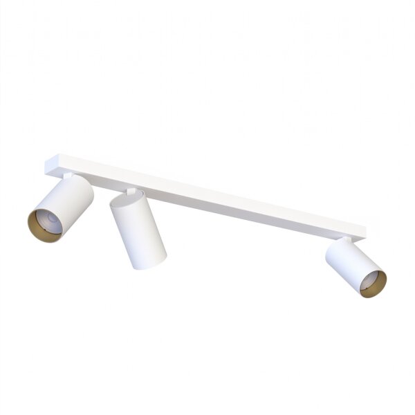 Spot de plafond allongé 70 cm à 3 flammes GU10 en blanc doré