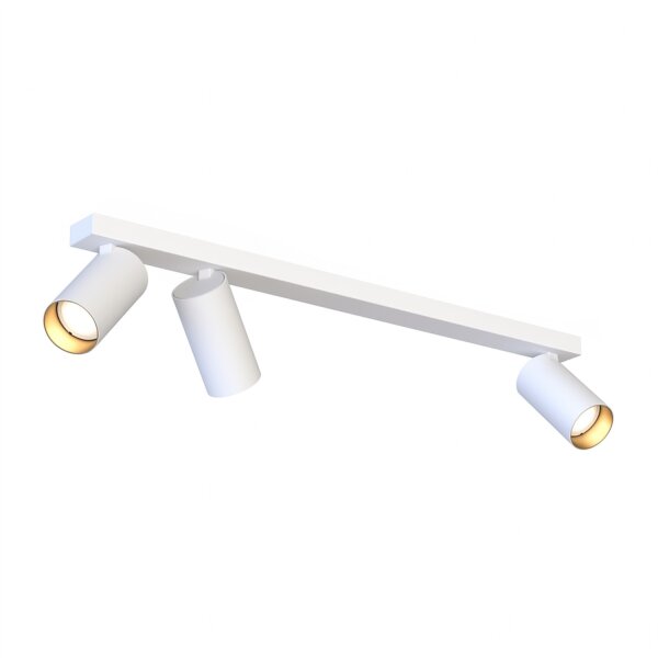 Spot de plafond allongé 70 cm à 3 flammes GU10 en blanc doré