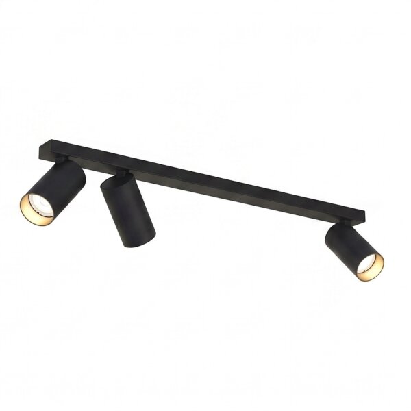 Spot de plafond à 3 flammes GU10 en noir doré 70 cm de long