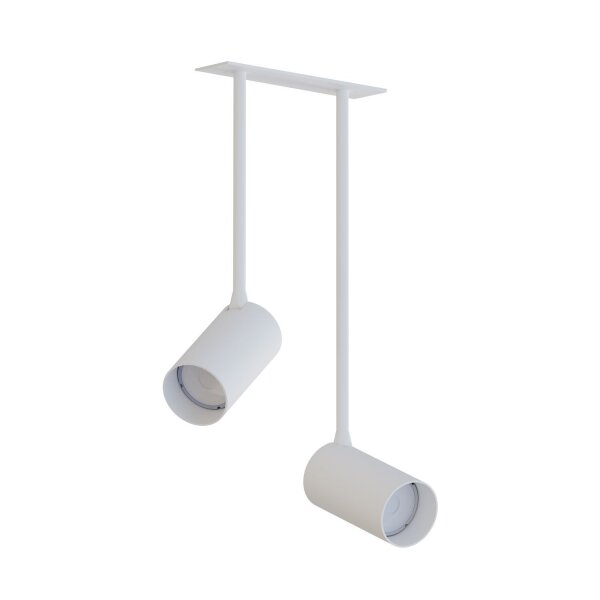 Spot de plafond blanc à 2 flammes encastré GU10 L : 17 cm Métal