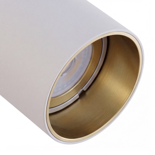 Spot de plafond orientable encastré L : 17 cm 2x GU10 blanc or