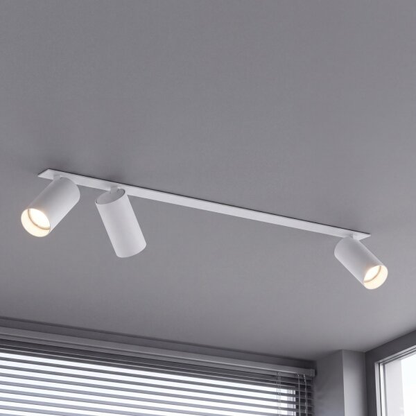 Spot de plafond à 3 flammes encastré blanc GU10 métal 70 cm de long