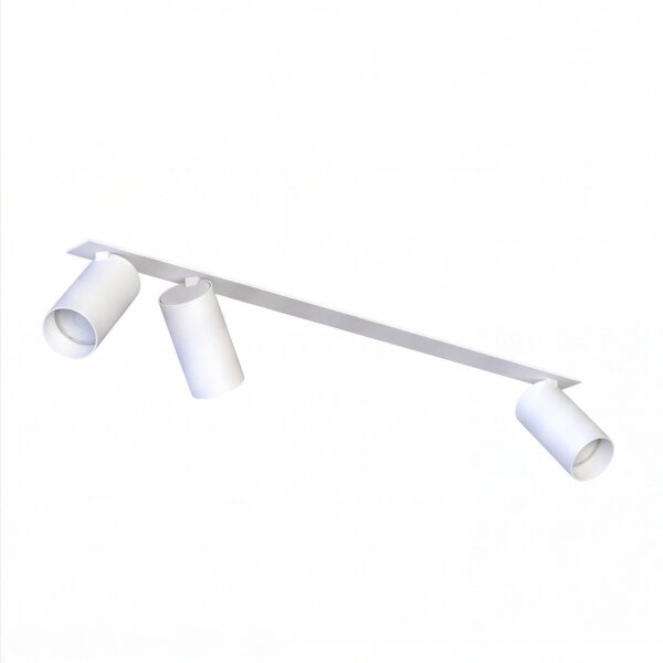 Spot de plafond à 3 flammes encastré blanc GU10 métal 70 cm de long