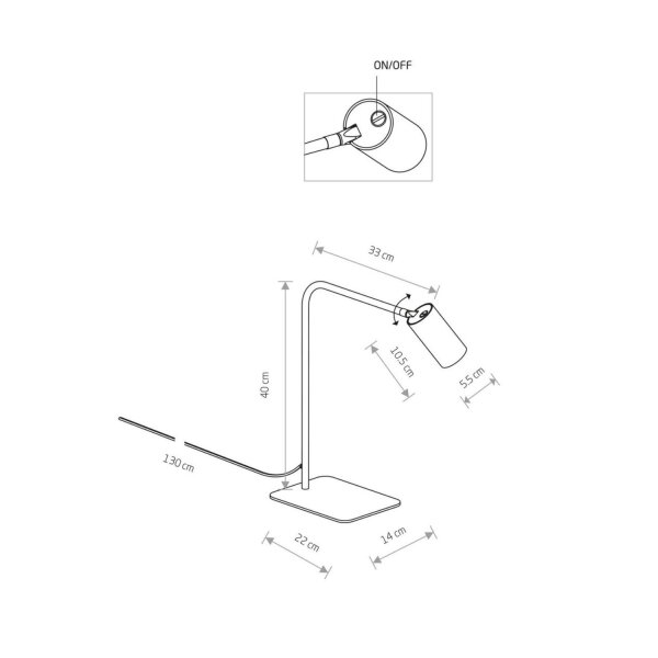 Lampe de bureau 40-45 cm réglable blanc GU10