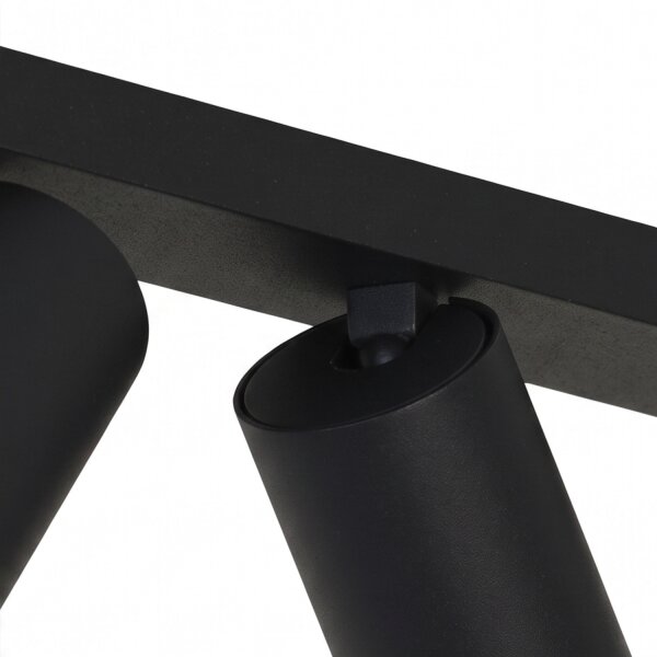 Spot de plafond 4 flammes noir GU10 118 cm de long Moderne