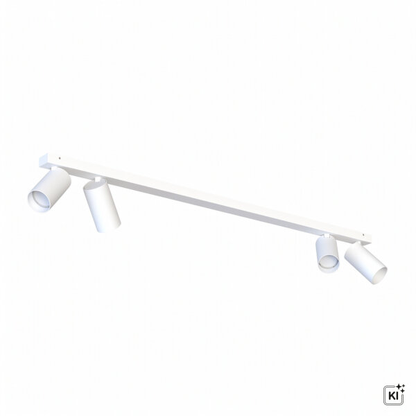 Spot de plafond blanc 4 flammes GU10 orientable 118 cm de long