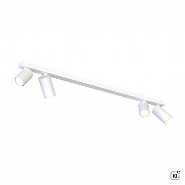 Spot de plafond blanc 4 flammes GU10 orientable 118 cm de long