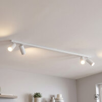 Spot de plafond blanc 4 flammes GU10 orientable 118 cm de...