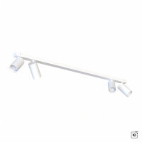 Spot de plafond blanc 4 flammes GU10 orientable 118 cm de...