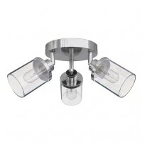 Spot de plafond salle de bain IP44 3-flamme G9 chrome...