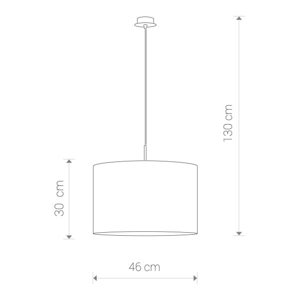 Suspension E27 en noir or Abat-jour en tissu Ø 45 cm