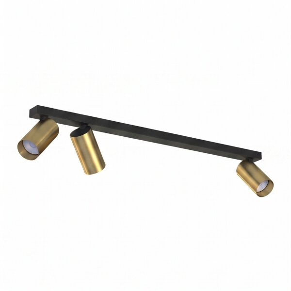 Spot de plafond à 3 flammes en laiton noir GU10 70 cm