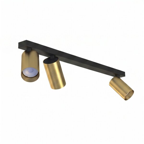 Spot de plafond à 3 flammes en laiton noir GU10 70 cm