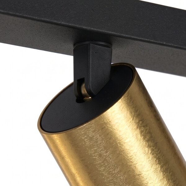 Spot de plafond à 3 flammes en laiton noir GU10 70 cm