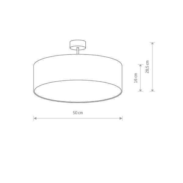 Plafonnier à faible éblouissement 3x E27 Ø 50 cm Blanc Abat-jour en tissu