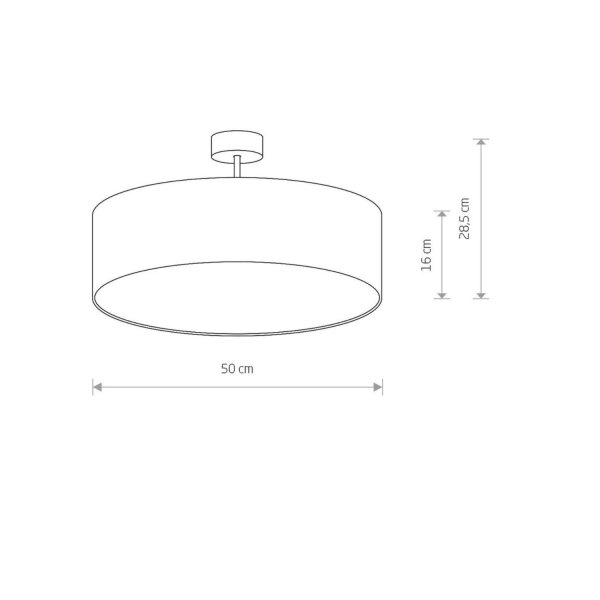 Plafonnier Tissu Ø 50 cm rond pour 3x E27 Gris Moderne