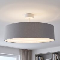 Plafonnier Tissu &Oslash; 50 cm rond pour 3x E27 Gris...