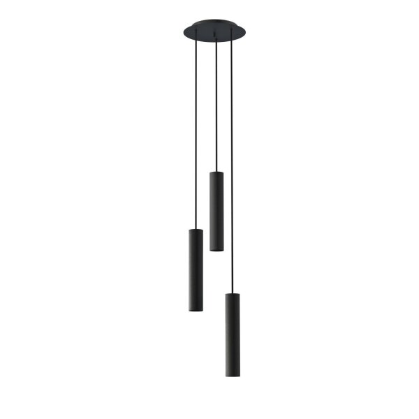 Suspension 3 flammes Noir E27 Métal Moderne réglable