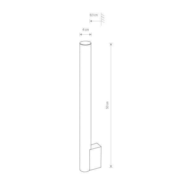 Applique LED salle de bain IP44 blanc chrome 4000 K 700 lm H : 50 cm