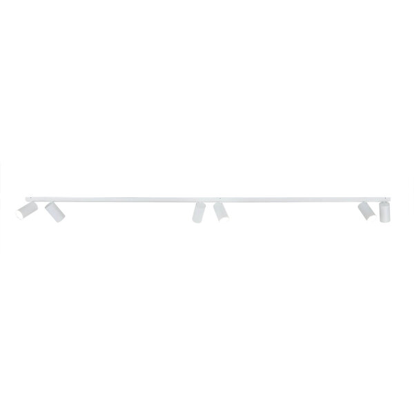 Projecteur de plafond blanc 200 cm de long 6 flammes GU10 orientables