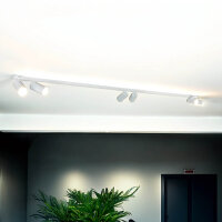 Projecteur de plafond blanc 200 cm de long 6 flammes GU10...