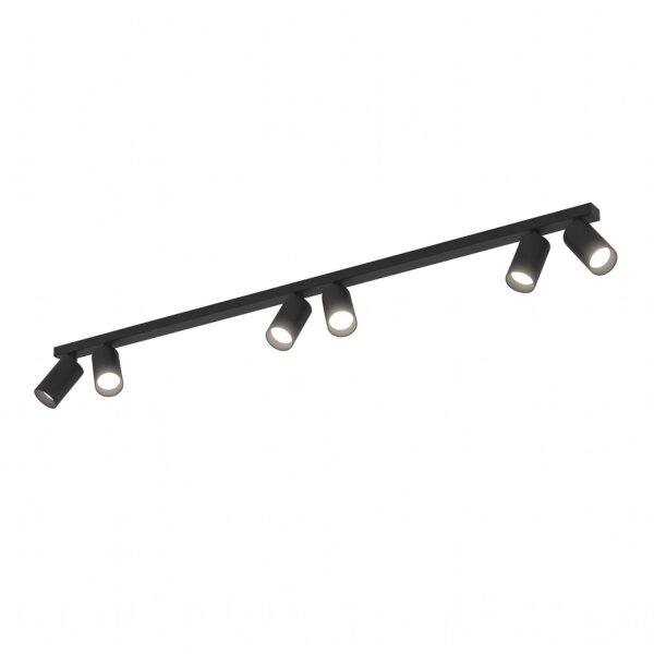 Spot de plafond 6 flammes GU10 2 m de long XXL Noir Moderne