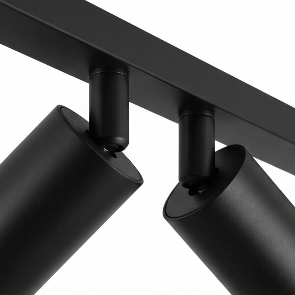 Spot de plafond 6 flammes GU10 2 m de long XXL Noir Moderne