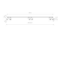 Spot de plafond 200 cm grand 6-flamme GU10 en noir or...