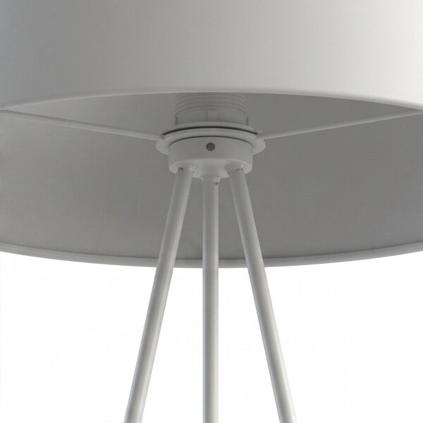 Tripod Lampadaire Blanc E27 156 cm Métal Tissu