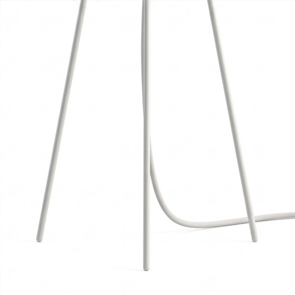 Tripod Lampadaire Blanc E27 156 cm Métal Tissu
