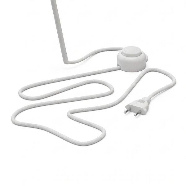 Tripod Lampadaire Blanc E27 156 cm Métal Tissu