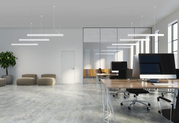 Suspension Blanc 3000 K 2300 lm T8 LED allongée 95 cm