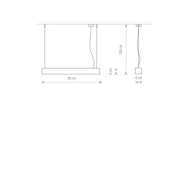 Lampe à suspendre Table de salle à manger T8 LED 3000 K 2300 lm L : 95 cm long