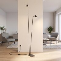 Lampadaire 2 flammes noir GU10 212-216 cm Métal