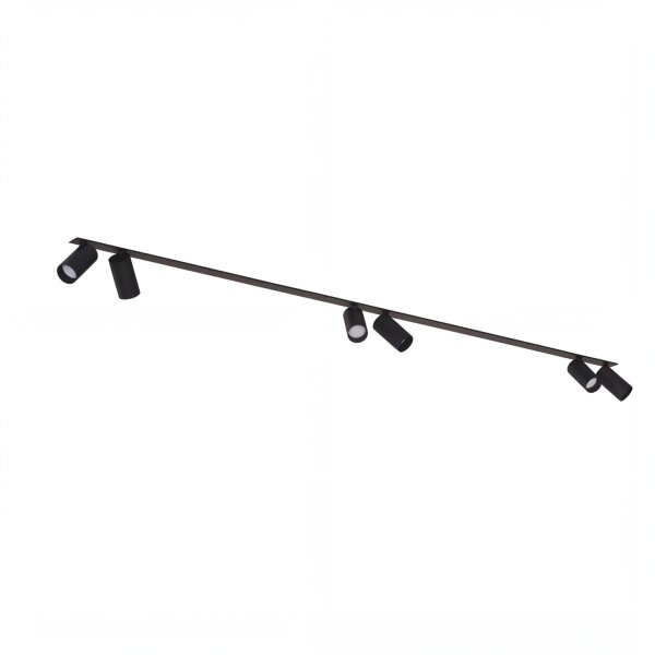 Spot de plafond encastré 2x 2m de long 6-flamme GU10 noir