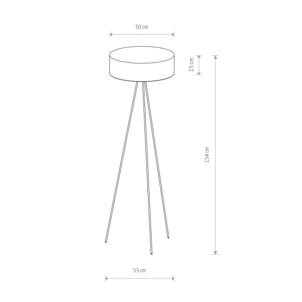 Lampadaire 3 flammes Gris Noir E27 154 cm Tripode