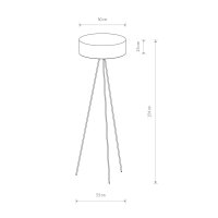 Lampadaire 3 flammes Gris Noir E27 154 cm Tripode