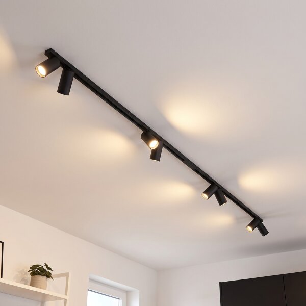 Spot de plafond ajustable 2x 1,5 m de long 8-flamme GU10 noir