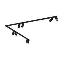 Spot de plafond r&eacute;glable 2x 1,5 m 8-flamme GU10 noir