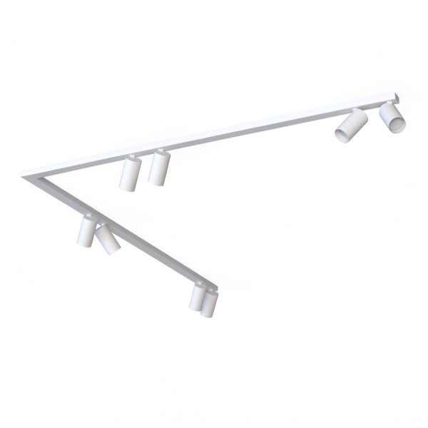 Spot de plafond 8 flammes GU10 2x 1,5 m blanc métal ajustable