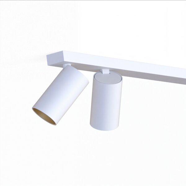 Spot de plafond 8 flammes GU10 en blanc doré 2x 1,5 m Moderne