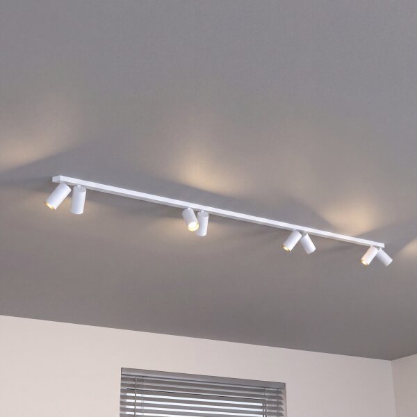 Spot de plafond 8 flammes GU10 en blanc doré 2x 1,5 m Moderne