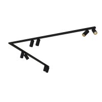 Projecteur de plafond XXL 3 m 8 flammes en noir or GU10...