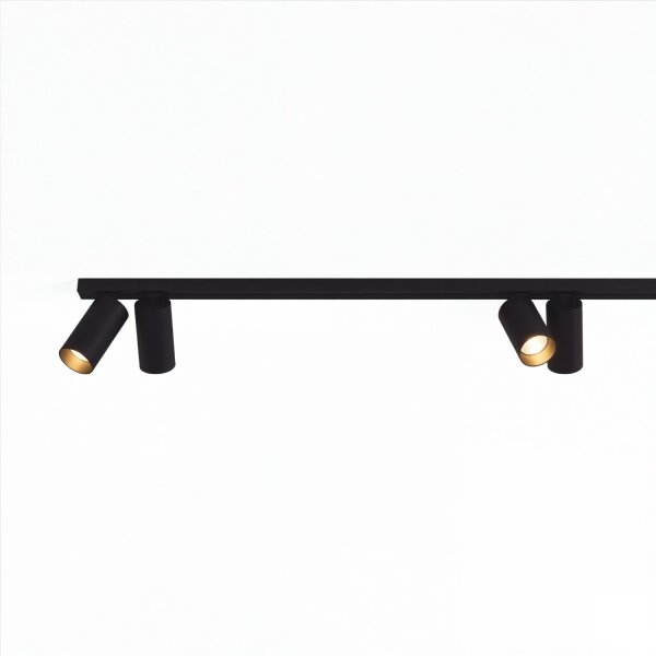 Grand spot de plafond 400 cm de long 8-flamme en noir or GU10