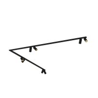 Spot de plafond ajustable 2x 2 m 8-flamme GU10 en noir or