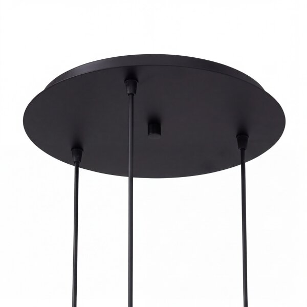 Suspension 3 flammes noir chrome E27 verre métal