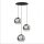 Suspension 3 flammes noir chrome E27 verre métal